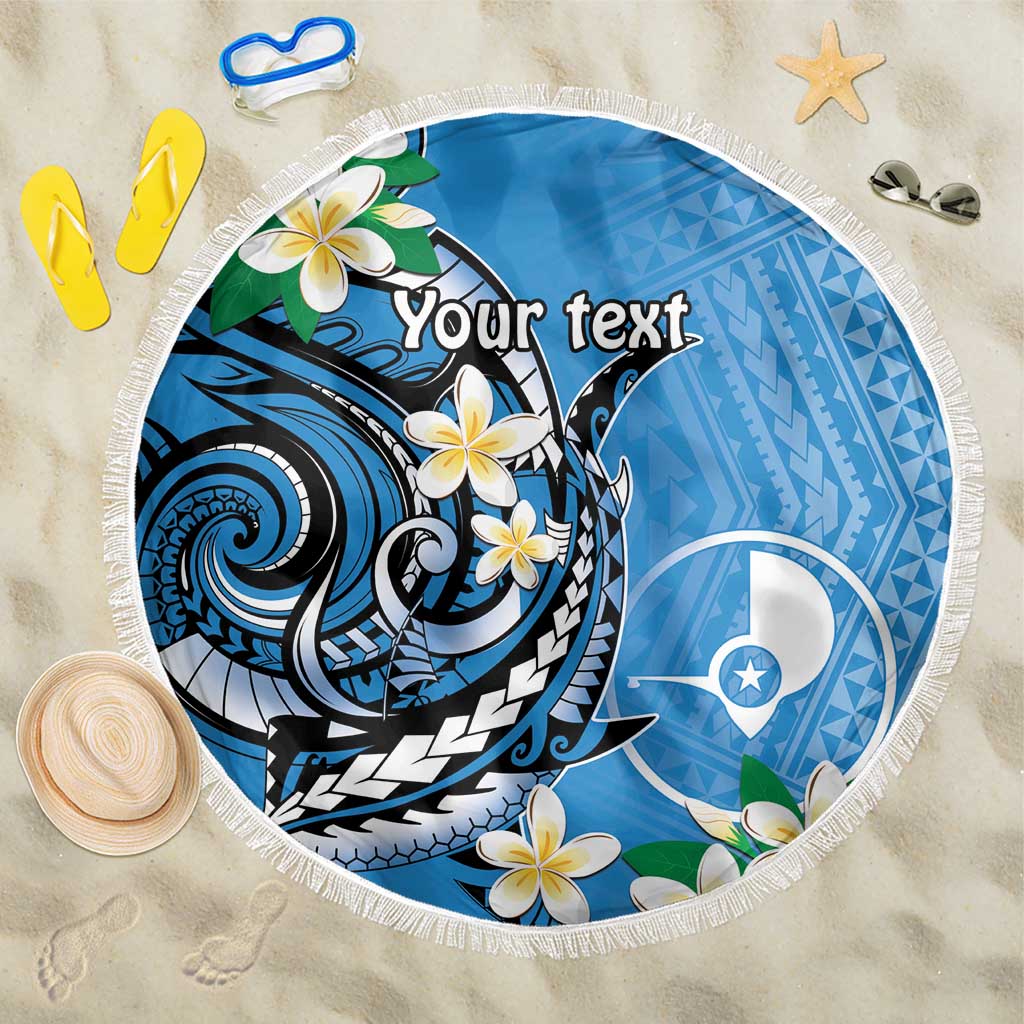 FSM Yap State Polynesian Shark Tattoo Personalised Beach Blanket LT9 One Size 150cm Blue - Polynesian Pride