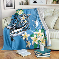 FSM Yap State Polynesian Shark Tattoo Personalised Blanket LT9 Blue - Polynesian Pride