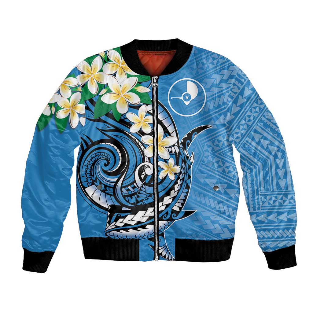 FSM Yap State Polynesian Shark Tattoo Personalised Bomber Jacket LT9 Unisex Blue - Polynesian Pride