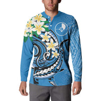 FSM Yap State Polynesian Shark Tattoo Personalised Button Sweatshirt LT9 - Polynesian Pride
