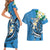 FSM Yap State Polynesian Shark Tattoo Personalised Couples Matching Short Sleeve Bodycon Dress and Hawaiian Shirt