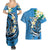 FSM Yap State Polynesian Shark Tattoo Personalised Couples Matching Summer Maxi Dress and Hawaiian Shirt