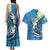 FSM Yap State Polynesian Shark Tattoo Personalised Couples Matching Tank Maxi Dress and Hawaiian Shirt