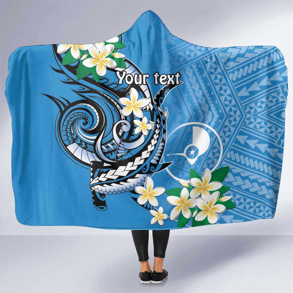 FSM Yap State Polynesian Shark Tattoo Personalised Hooded Blanket LT9 One Size Blue - Polynesian Pride