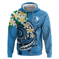 FSM Yap State Polynesian Shark Tattoo Personalised Hoodie LT9 Pullover Hoodie Blue - Polynesian Pride
