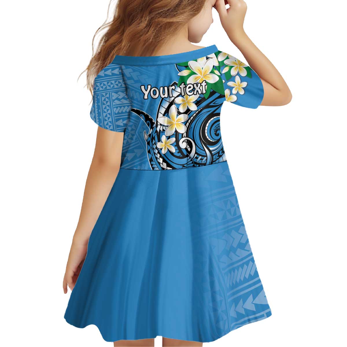 FSM Yap State Polynesian Shark Tattoo Personalised Kid Short Sleeve Dress LT9 - Polynesian Pride
