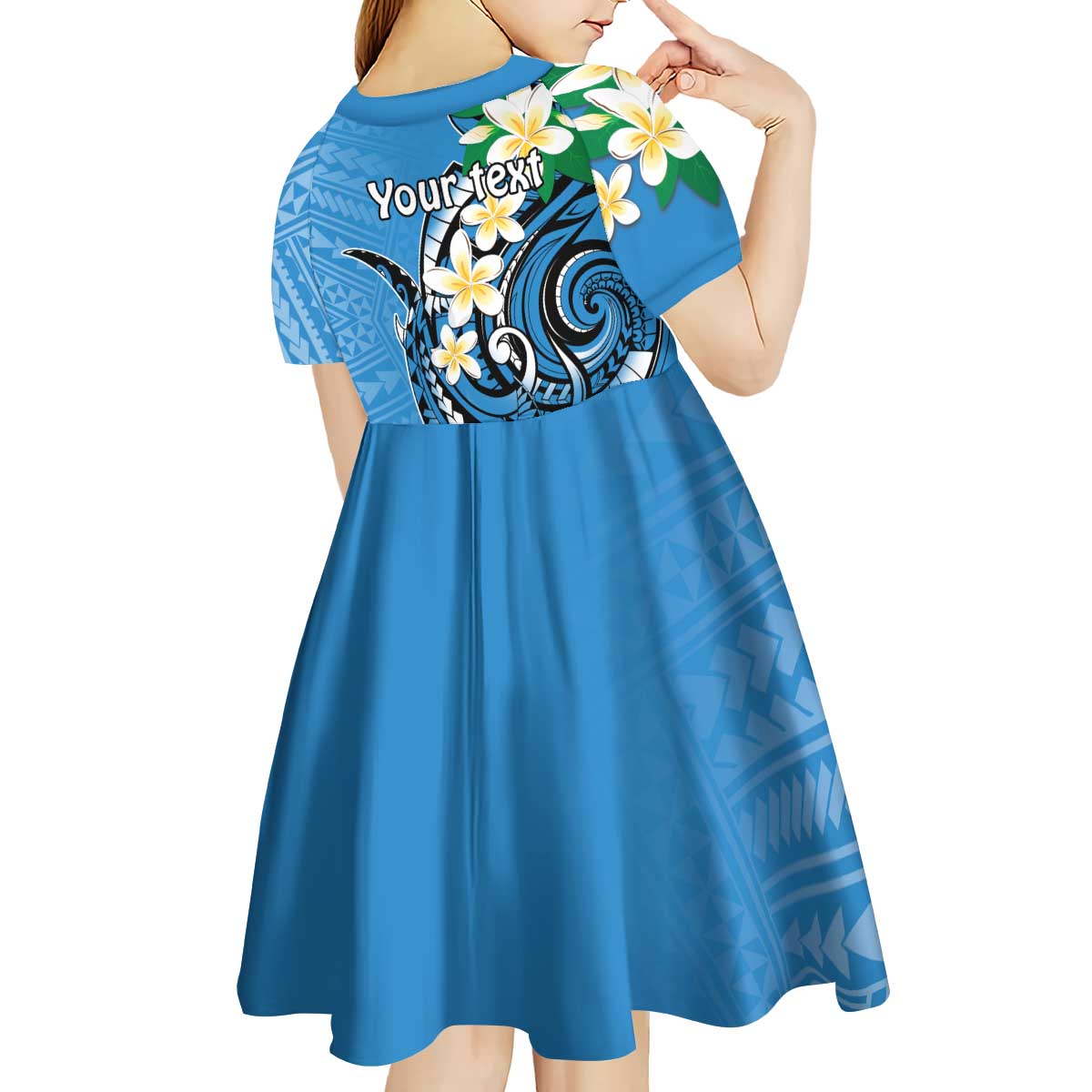 FSM Yap State Polynesian Shark Tattoo Personalised Kid Short Sleeve Dress LT9 - Polynesian Pride