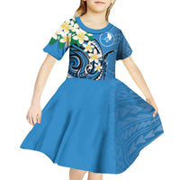 FSM Yap State Polynesian Shark Tattoo Personalised Kid Short Sleeve Dress LT9 - Polynesian Pride