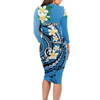 FSM Yap State Polynesian Shark Tattoo Personalised Long Sleeve Bodycon Dress LT9 - Polynesian Pride
