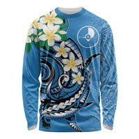 FSM Yap State Polynesian Shark Tattoo Personalised Long Sleeve Shirt LT9 Unisex Blue - Polynesian Pride