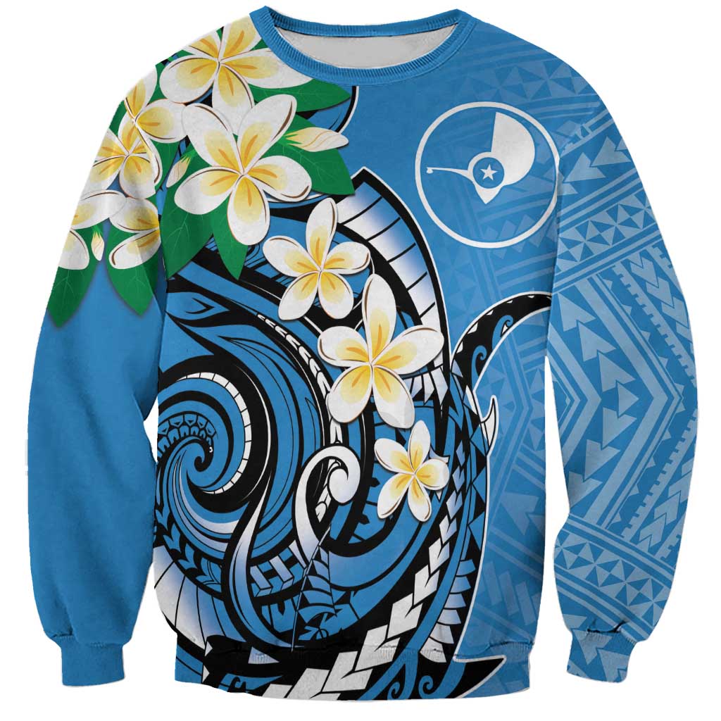 FSM Yap State Polynesian Shark Tattoo Personalised Sweatshirt LT9 Unisex Blue - Polynesian Pride