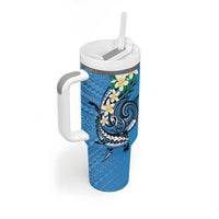 FSM Yap State Polynesian Shark Tattoo Personalised Tumbler With Handle LT9 - Polynesian Pride
