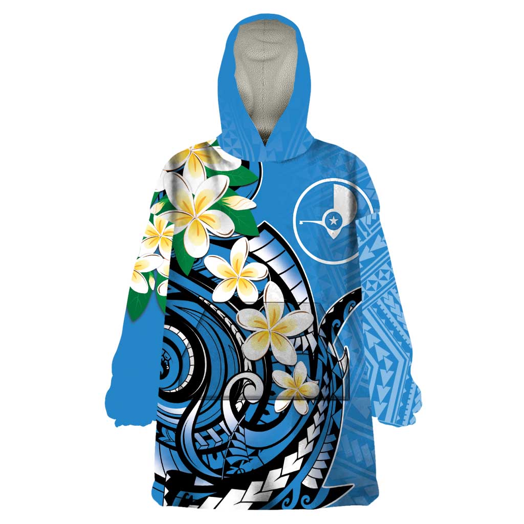 FSM Yap State Polynesian Shark Tattoo Personalised Wearable Blanket Hoodie LT9 One Size Blue - Polynesian Pride