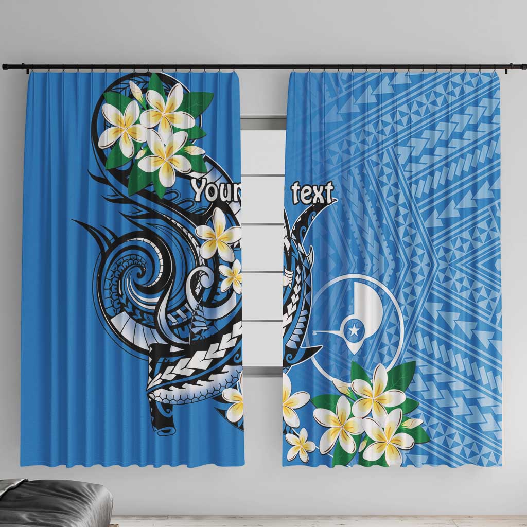FSM Yap State Polynesian Shark Tattoo Personalised Window Curtain LT9 With Hooks Blue - Polynesian Pride