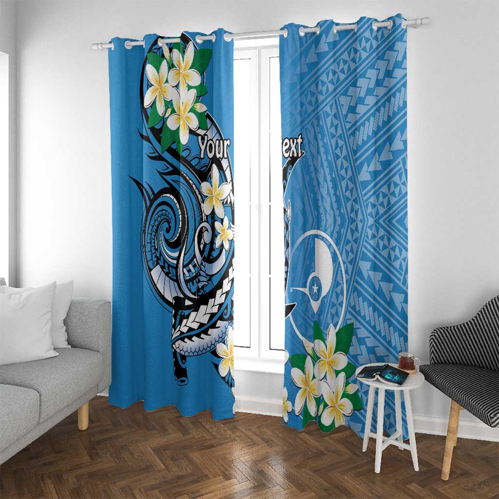 FSM Yap State Polynesian Shark Tattoo Personalised Window Curtain LT9 With Grommets Blue - Polynesian Pride