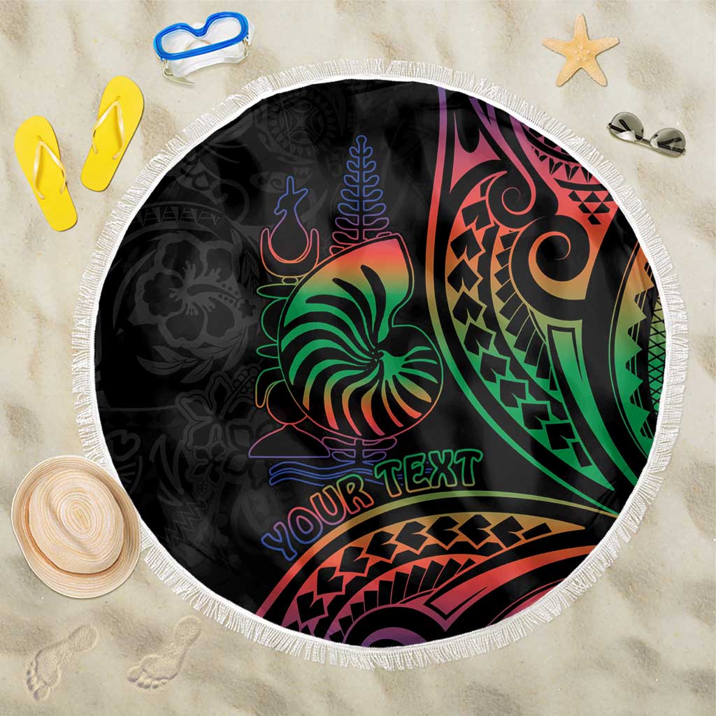 New Caledonia Polynesian Tatoo Personalised Beach Blanket