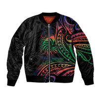 New Caledonia Polynesian Tatoo Personalised Bomber Jacket LT9 Unisex Black - Polynesian Pride
