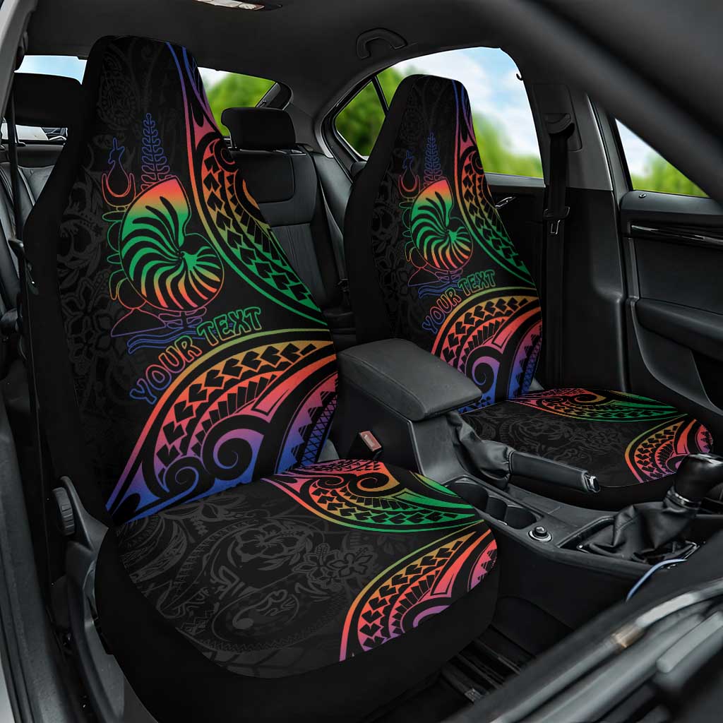New Caledonia Polynesian Tatoo Personalised Car Seat Cover LT9 One Size Black - Polynesian Pride
