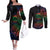 New Caledonia Polynesian Tatoo Personalised Couples Matching Off The Shoulder Long Sleeve Dress and Long Sleeve Button Shirt