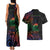 New Caledonia Polynesian Tatoo Personalised Couples Matching Tank Maxi Dress and Hawaiian Shirt