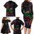 New Caledonia Polynesian Tatoo Personalised Family Matching Long Sleeve Bodycon Dress and Hawaiian Shirt