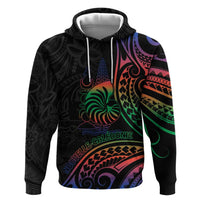 New Caledonia Polynesian Tatoo Personalised Hoodie LT9 Pullover Hoodie Black - Polynesian Pride