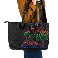 New Caledonia Polynesian Tatoo Personalised Leather Tote Bag LT9 - Polynesian Pride