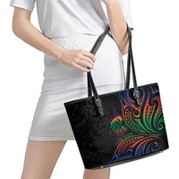 New Caledonia Polynesian Tatoo Personalised Leather Tote Bag LT9 - Polynesian Pride