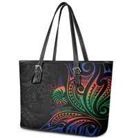 New Caledonia Polynesian Tatoo Personalised Leather Tote Bag LT9 - Polynesian Pride