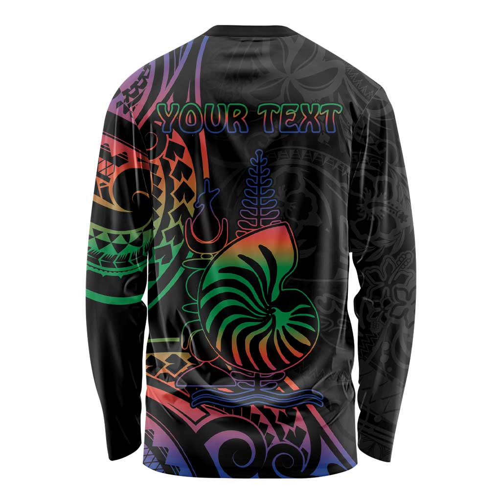 New Caledonia Polynesian Tatoo Personalised Long Sleeve Shirt LT9 - Polynesian Pride