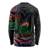 New Caledonia Polynesian Tatoo Personalised Long Sleeve Shirt LT9 - Polynesian Pride