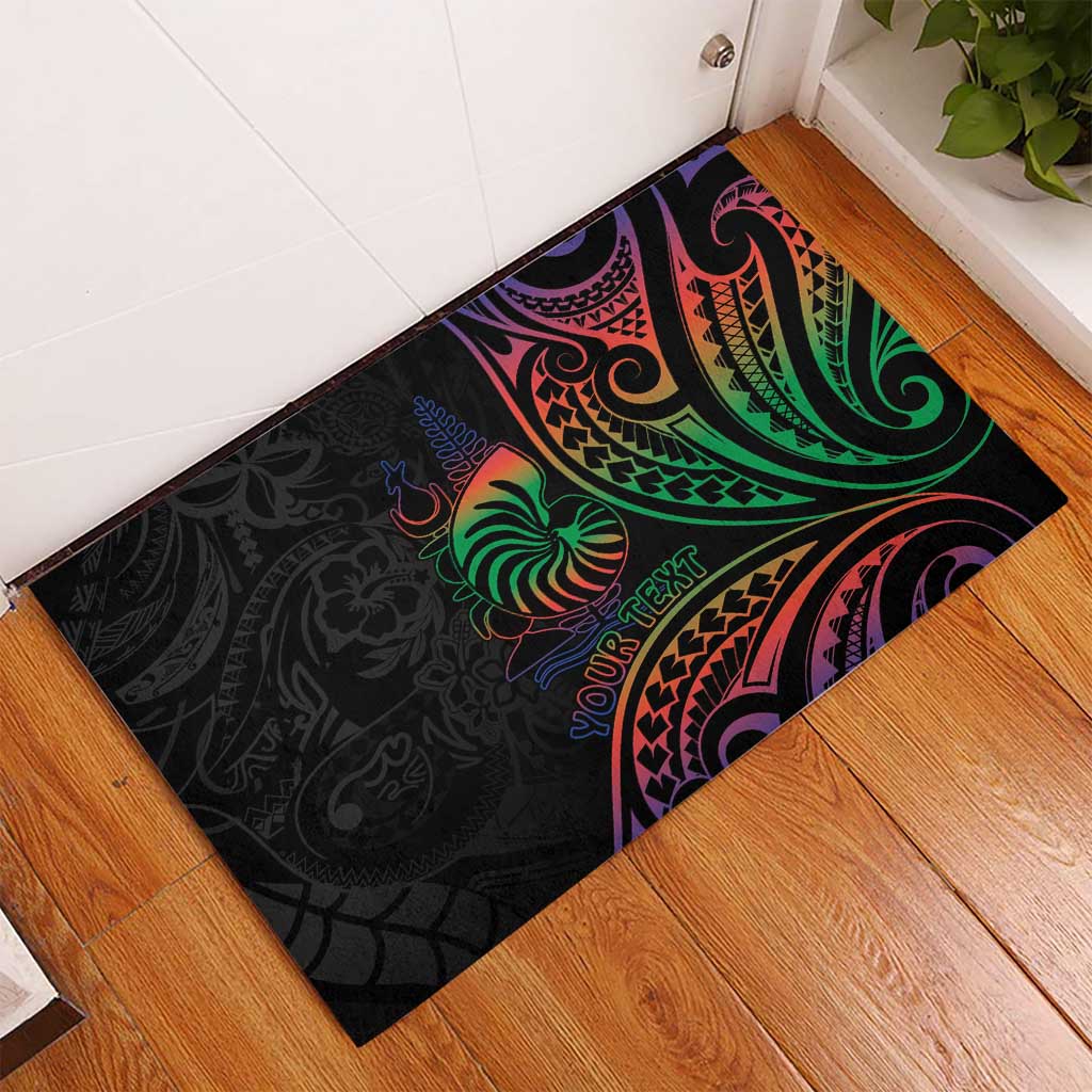 New Caledonia Polynesian Tatoo Personalised Rubber Doormat LT9 - Polynesian Pride