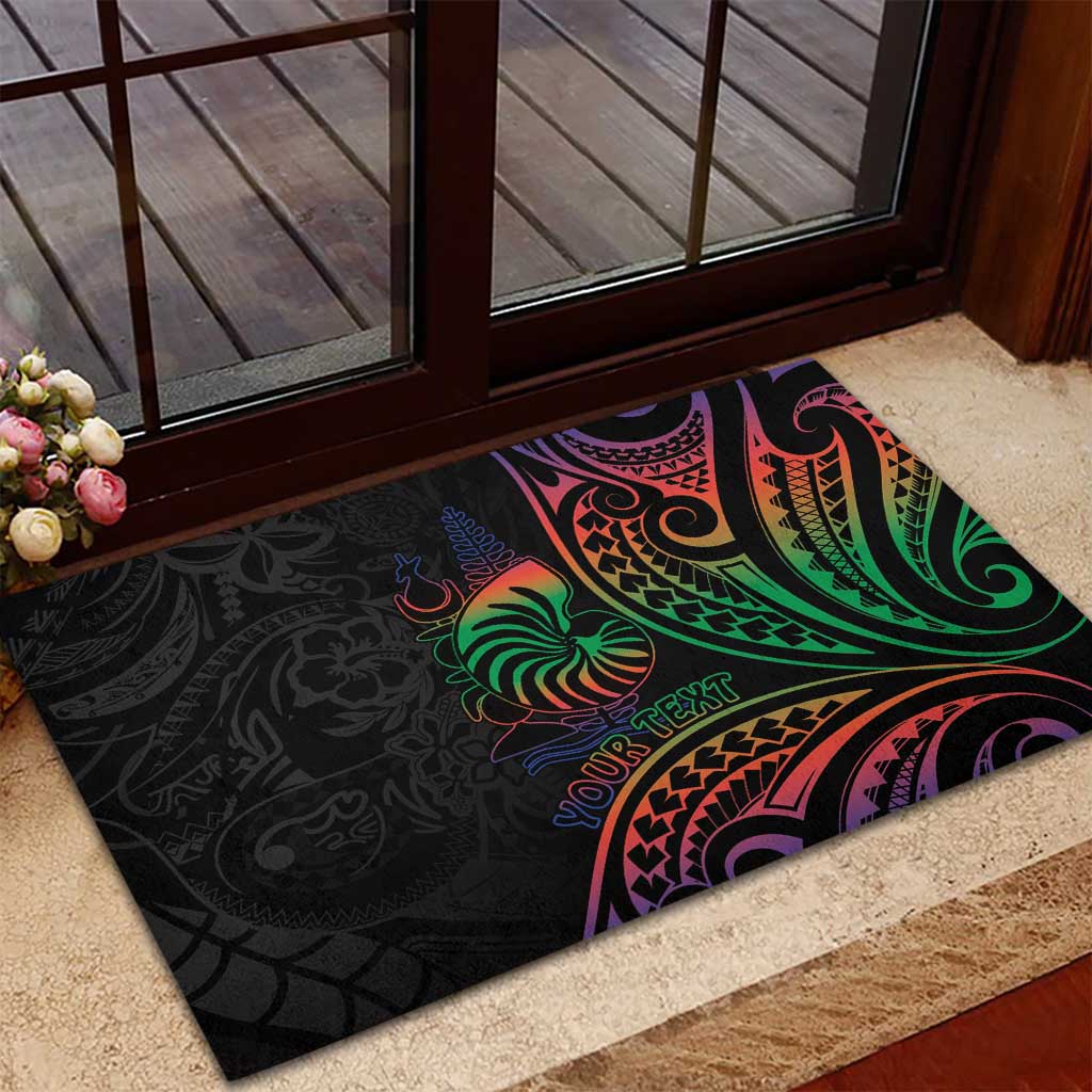 New Caledonia Polynesian Tatoo Personalised Rubber Doormat LT9 - Polynesian Pride