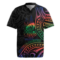 New Caledonia Polynesian Tatoo Personalised Rugby Jersey LT9 Black - Polynesian Pride