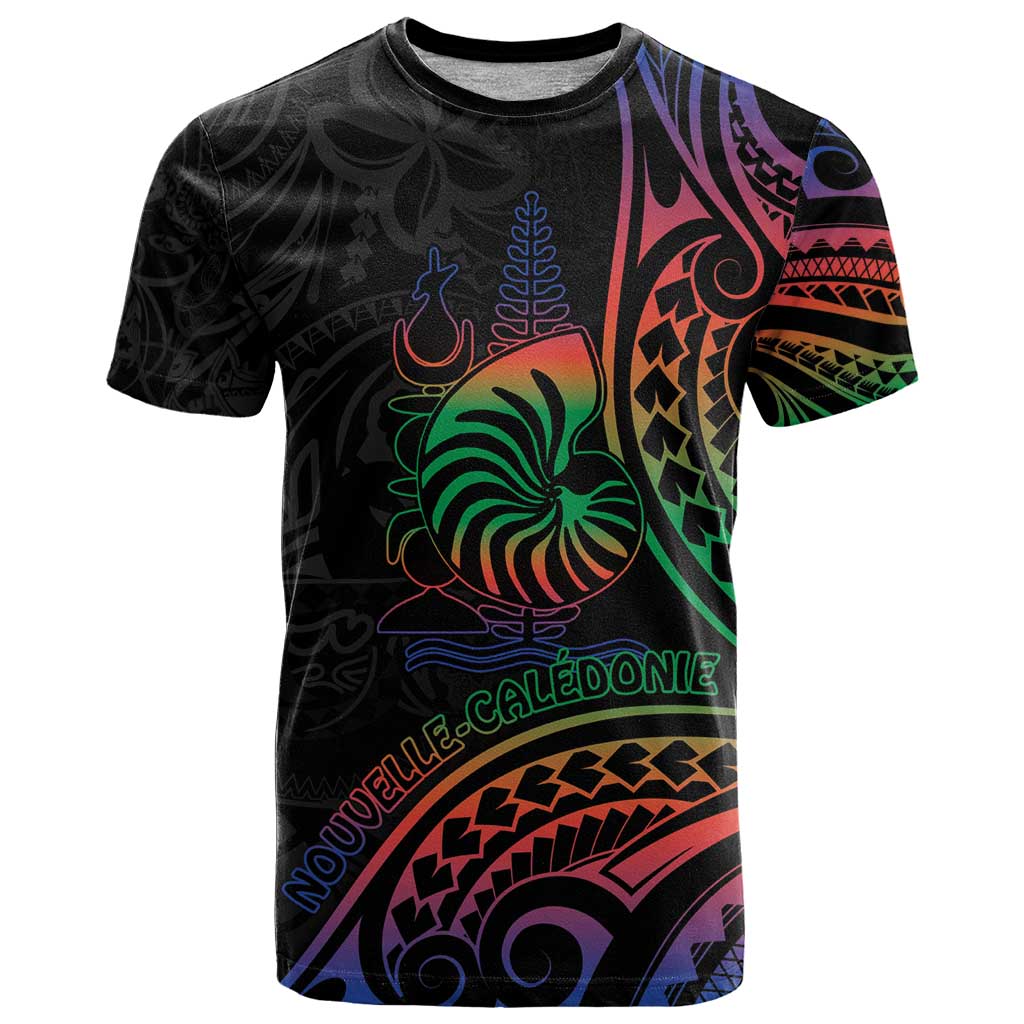 New Caledonia Polynesian Tatoo Personalised T Shirt LT9 Black - Polynesian Pride