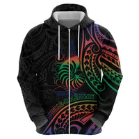 New Caledonia Polynesian Tatoo Personalised Zip Hoodie LT9 - Polynesian Pride