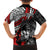 Personalised Polynesia Skull Family Matching Puletasi Dress and Hawaiian Shirt Tattoo In The Style Of Maori With Marine Life Red LT9 - Polynesian Pride