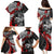 Personalised Polynesia Skull Family Matching Puletasi Dress and Hawaiian Shirt Tattoo In The Style Of Maori With Marine Life Red LT9 - Polynesian Pride