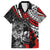 Personalised Polynesia Skull Family Matching Puletasi Dress and Hawaiian Shirt Tattoo In The Style Of Maori With Marine Life Red LT9 Dad's Shirt - Short Sleeve Red - Polynesian Pride