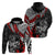 Personalised Polynesia Skull Hoodie Tattoo In The Style Of Maori With Marine Life Red LT9 - Polynesian Pride