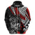 Personalised Polynesia Skull Hoodie Tattoo In The Style Of Maori With Marine Life Red LT9 - Polynesian Pride