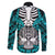 personalised-polynesia-skull-family-matching-long-sleeve-bodycon-dress-and-hawaiian-shirt-with-boars-tusk-aqua-arty-vibe