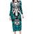 personalised-polynesia-skull-family-matching-long-sleeve-bodycon-dress-and-hawaiian-shirt-with-boars-tusk-aqua-arty-vibe