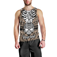Personalised Polynesia Skull Men Tank Top With Boars Tusk Gold Arty Vibe LT9 - Polynesian Pride