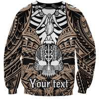 Personalised Polynesia Skull Sweatshirt With Boars Tusk Gold Arty Vibe LT9 Unisex Gold - Polynesian Pride