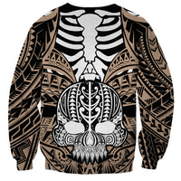 Personalised Polynesia Skull Sweatshirt With Boars Tusk Gold Arty Vibe LT9 - Polynesian Pride