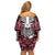 personalised-polynesia-skull-family-matching-off-shoulder-short-dress-and-hawaiian-shirt-with-boars-tusk-pink-arty-vibe