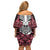 personalised-polynesia-skull-off-shoulder-short-dress-with-boars-tusk-pink-arty-vibe