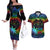 fiji-lgbt-couples-matching-off-the-shoulder-long-sleeve-dress-and-hawaiian-shirt-love-is-love-tapa-pattern-rainbow-water-color