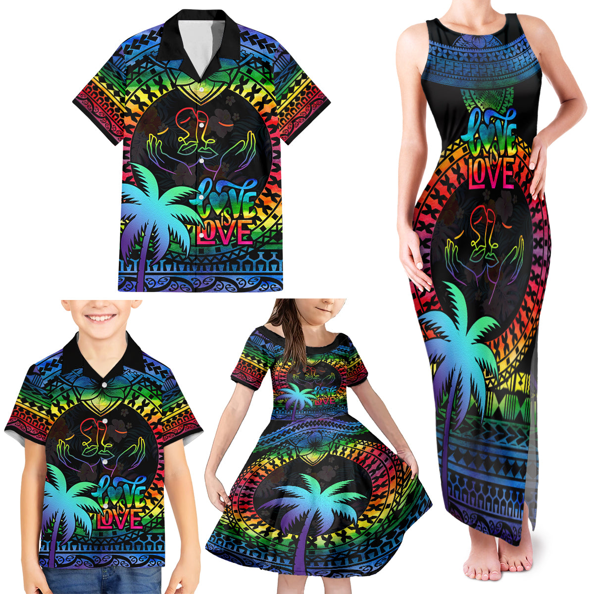 fiji-lgbt-family-matching-tank-maxi-dress-and-hawaiian-shirt-love-is-love-tapa-pattern-rainbow-water-color